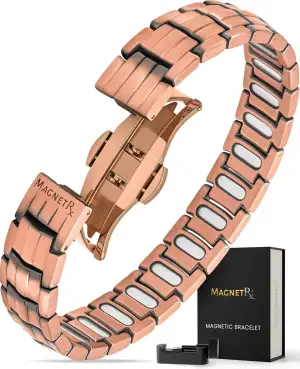 MagnetRX Magnetisches Kupferarmband für Herren – EllipseMAX 5-fache Stärke 5.000 Gauss-Magnete – entworfen in den USA und patentiert – hochwertiges Herren-Kupferarmband mit verstellbarer Länge