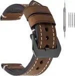 EACHE Vintage Leder Uhrenarmband Crazy Horse & Öl Wachs Herren Ersatz Uhrenarmband Armbänder Lede...