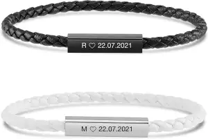 BAVELA Partnerarmbänder mit Gravur | Personalisierte Armbänder Magnetisch | Part