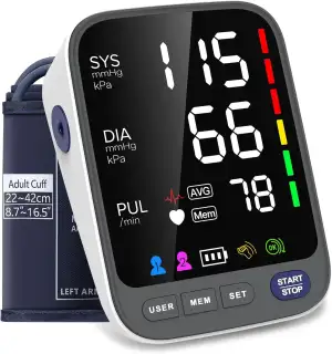 WAJ Blutdruckmessgerät, Blutdruckmessgerät Oberarm mit großer Manschette (22-42 