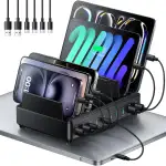 Rocoren 400W Ladestation Mehrere Geräte USB C Charging Station, GaN PD100W 10 Anschlüsse Familien Handy Ladestation Desktop Ladegerät mit Schnell-Laden Kompatibel mit MacBook Pro/Air, iPhone, Galaxy