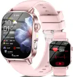 Smartwatch Damen mit EKG/ΒΙυtｚυcker/Schlaf/Aρnοe-Monitor/BMI/HRV/LED-Licht,2,0"Gesundheitsuhr mit 24H Blutdruckmessung SpO2 Harnsäure Pulsuhr Körpertemperatur, SOS-Notruf Fitnessuhr für iOS Android