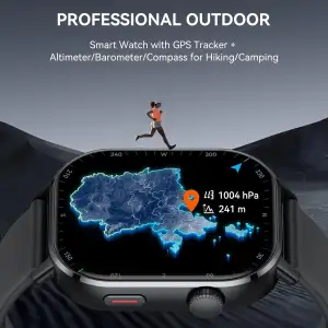 Donerton 2026 Militär Smartwatch Herren mit GPS, 2.06'' AMOLED Display Smart Watch mit Telefonfunktion, Fitnessuhr für Outdoor, Schlafmonitor, Herzfrequenz, 130+Sportmodi