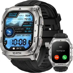 KOSPET Tank M4 GPS Smartwatch Herren-Komplettes Edelstahlgehäuse, Globale Offlin
