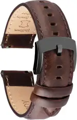 OTTOODY Leder Uhrenarmband 18-22mm Mit Schnellverschluss - Elegantes Ersatz-Armband für Herren und Damen Uhren und Smartwatches