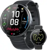 Parsonver Smartwatch Herren Damen, Integriertes GPS, 5 ATM wasserdichte Schwimmuhr für Pool/Offenen Gewässern, Fitness Uhr mit AMOLED Display, 100+ Sportmodi, Herzfrequenz, Schlafen (Schwarz, 42 mm)