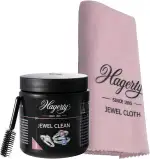 Hagerty Set Jewel Clean Schmucktauchbad + Jewel Cloth Schmuck Reinigungstuch für Edelsteine Gold Platin I Effektiver Schmuckreiniger & Poliertuch für Diamant Saphir Rubin I erneuerter Glanz & Pflege