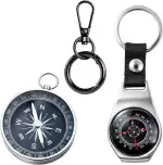 2 Stück Kompass Schlüsselanhänger, Kompass Anhänger für Outdoor und Camping, Praktischer Schlüsse...