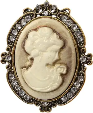 UncleS Elegantes Vintage-Broschen-Set mit antikem Gold-Finish, glitzernde Legierung, Kamee-Anstecknadel für Damen