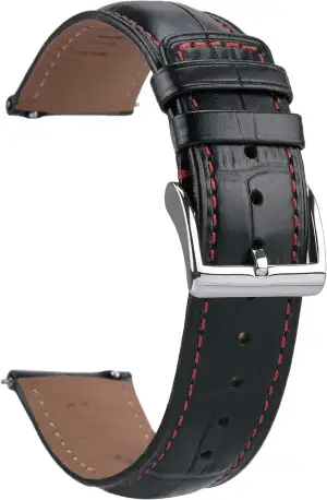 EACHE Uhrenarmband 18mm 19mm 20mm 22mm Leder Schwarz Krokodilmuster,Kroko Prägun