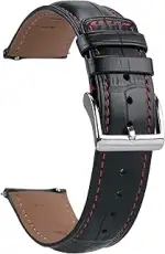 EACHE Uhrenarmband 18mm 19mm 20mm 22mm Leder Schwarz Krokodilmuster,Kroko Prägung Leder Uhrenarmb...