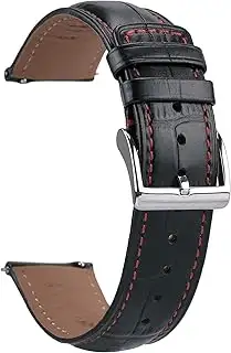 EACHE Uhrenarmband 18mm 19mm 20mm 22mm Leder Schwarz Krokodilmuster,Kroko Prägun