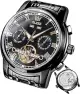 Herrenuhren Automatik Gold Schwarz Mechanische Armbanduhr mit Tourbillon Kalender Wasserdicht Leu...
