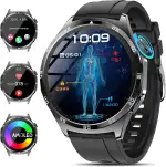 2026 Neu Smartwatch Herren mit EKG/ΒΙυτｚυcker/Harnsäure/BMI Rund 1,43"AMOLED Fitness Gesundheitsuhr mit 24h Blutdruck Herzfrequenz SPO2,Schlaf/Aρnοe-Monitor Bluetooth-Anrufe SOS-Notruf für iOS Android
