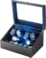 Isili Watch Winder für Automatikuhren, Luxus-Uhrenbeweger mit LED-Beleuchtung, 6er Uhrenbeweger +...