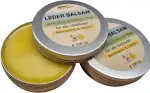 der LEDERBALSAM mit Bienenwachs aus eigener Bio Imkerei, Lanolin (Wollfett) u. Olivenöl | für alle Glattleder | farblos | Dose 100 ml – natürliche Lederpflege | Made in Germany