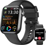 Smartwatch Damen Herren, 1.83" HD Fitness Tracker mit Schrittzähler/Blutdruckmessung/Pulsuhren/Telefonfunktion, Schlaftracker, 120+ Sportmodi, IP68 Wasserdicht Fitnessuhr&Sportuhr für Iphone Android