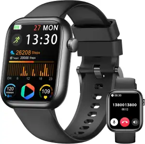 Smartwatch Damen Herren, 1.83" HD Fitness Tracker mit Schrittzähler/Blutdruckmes