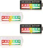 My Social Battery Pin, 4 Stück Lustige Broschen für Soziale Stimmung, Verstellbare Pins Anstecker...