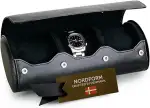 Trinity Uhrenrolle - Leder Uhrenetui für 3 Uhren - Premium Uhrenaufbewahrungsrolle für Männer - Reise-Uhrenbox mit gepolstertem Schutz - Uhren-Organizer für Schmuck und Smartwatches - Schwarz