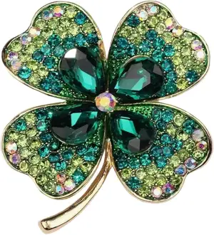 Brosche, Vierblättriges Kleeblatt Bros-che, Damen Kristall Bros-che, Strass Brosche Broschen, Kleidungs Accessoires, für Tägliche Kleidung, für Frauen Freundin Partei Dekoration Geschenk