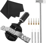 JJUNW 11 Stück Uhrenarmband Reparatur Werkzeug Set, Anpassen Uhrenarmband Werkzeug Uhrenwerkzeug Stiftausdrücker für Uhrenarmbänder Kürzen mit Uhrenregulatoren Uhrenstifte Hämmer Federstege