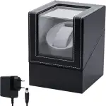Mcbazel Automatik Uhrenbeweger 1 Uhr aus PU-Leder, leiser Watch Winder für Automatikuhren – Uhrenbeweger mit japanischem Motor, Batteriebetrieb oder Netzteil, schwarz