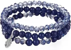 Perlenarmband Stretch Damen Armband Mehrschichtiges Boho Perlenarmband Kristall 