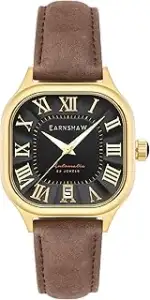 Thomas Earnshaw Herren 39 mm Coussin Automatikuhr mit Lederband ES-8284