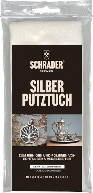 SCHRADER Silber Putztuch - Silberpflegetuch zum Polieren, zur Entfernung von Anl