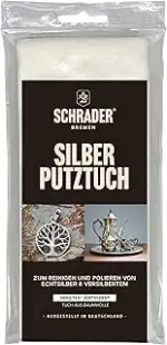 SCHRADER Silber Putztuch - Silberpflegetuch zum Polieren, zur Entfernung von Anlaufstellen - Schm...