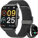 KALINCO Smartwatch Herren Damen, Blutdruckuhr mit Bluetooth-Telefonie, AI Fitness Tracker mit Herzfrequenz SpO2 Stress, 100+ Sportmodi Fitnessuhr,Weltuhr, Schlafanalyse, Geschenkideen für iOS Android