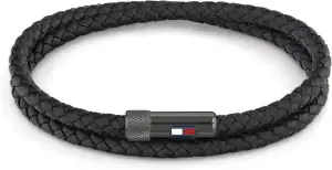 Tommy Hilfiger Jewelry Lederarmband für Herren verfügt über einen Magnetverschlu