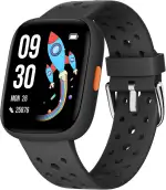 BIGGERFIVE Smartwatch Kinder, 1,8" Fitness Uhr Schrittzähler, 24/7 Puls, Schlafmonitor, Vibrationsalarm, IP68 Wasserdicht, Puzzlespiele mit/ohne App, für Mädchen Jungen Teens 5–16, Schwarz