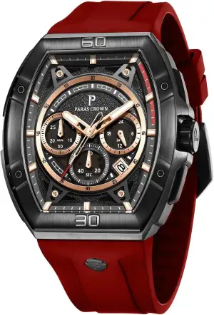 PC PARAS CROWN Uhren Herren Chronograph Quarzuhr mit Japanischem Uhrwerk 5ATM Ed