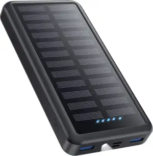 Power Bank USB C 26800mAh, Solar Powerbank PD 3.0A Schnellladung Externer Akku W