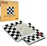 Mikrofasertücher zur professionellen Reinigung (2 Stück), zweiseitig zum Trocknen und Polieren, 26 x 26 cm groß, in edler Verpackung mit Schachbrett-Design | für Brille, Handy, Fotokamera