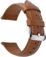 Fullmosa 12 Farben Uhrenarmband,14/16/18/19/20/22/24mm Vintage Lederarmband Ersatzrmbänder für Smartwatch und Universal-Uhr mit Edelstahl Schließe für Herren,22mm Uhrband Braun