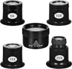 5 Stück Juwelier Lupe Uhrmacherlupe 5x/10x/15x/20x/30x, Tragbar Vergrößerungsglas Glas Schmuck Lupe, Uhrmacher Okular Juwelierlupe