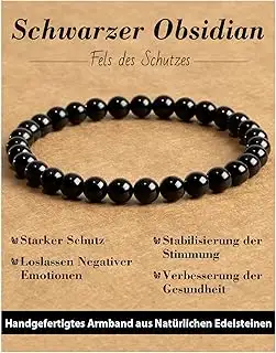 6mm Heilstein Armband für Damen und Herren, Echte Naturstein Perlen, Glücksarmba