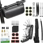 Ninonly Fahrrad Reparaturset 38Pcs Fahrrad Notfallset mit 16-in-1 Fahrrad Multitool Fahrradwerkze...
