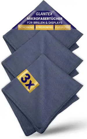 Brillenputztücher 3er Set – Mikrofaser Brillentuch 30x30cm in Optikerqualität – 