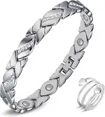 Magnetarmband Damen und Magnetringe, Reduziert Schmerzen und Arthritis Edelstahl Therapeutisches ...