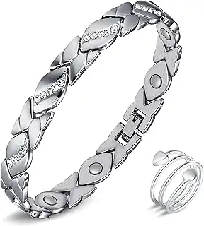 Magnetarmband Damen und Magnetringe, Reduziert Schmerzen und Arthritis Edelstahl