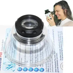 EasY Magnifier Stand Lupe 10fache Vergrößerung | Juwelierlupe mit Einstellbarer Brennweite | Vergrößerungsglas mit Ständer für Münzen Uhrmacher | 36 Dioptrien