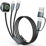 3-in-2 Ladegerät für apple watch ladekabel(1.2m),USB C multi ladekabel für apple watch Ultra/SE/S...