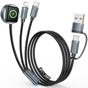 3-in-2 Ladegerät für apple watch ladekabel(1.2m),USB C multi ladekabel für apple