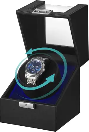 SONGMICS Uhrenbeweger, Automatik Uhrenbeweger 1 Uhr, Uhrenbox, Premium-Motor, mi
