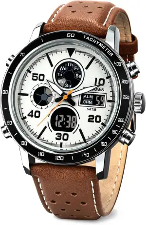 PINDOWS Herrenuhren, bis 30 m wasserdicht, militärische Digitale Analoguhr, Outd