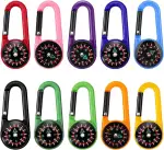 flintronic Kompass Kinder, 4/6/10PCS Kompass Schlüsselanhänger Bunte, Schlüsselanhänger Bushcraft Compass mit Karabinerhaken, für Outdoor-Camping-Navigation, Orientierungslauf und Survival